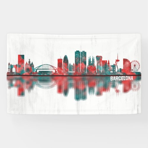 Barcelona Spain Skyline Banner