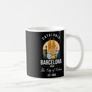 Barcelona Spain Skyline Souvenirs Family Vacation Coffee Mug