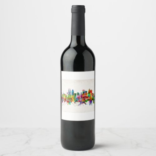 Barcelona Spain Skyline Wine Label