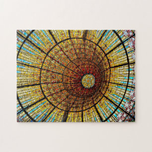 Barcelona Spain Stained Glass Travel Photo Jigsaw Puzzle