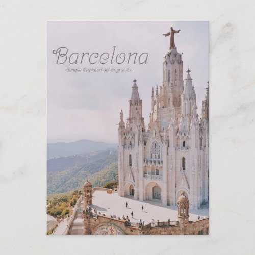 Barcelona Spain Temple Expiatori del Sagrat Cor Postcard