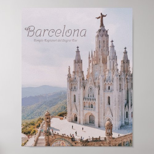 Barcelona Spain Temple Expiatori del Sagrat Cor Poster