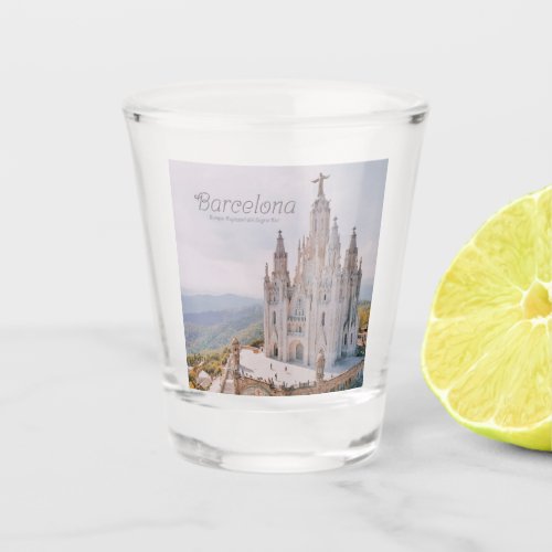 Barcelona Spain Temple Expiatori del Sagrat Cor Shot Glass