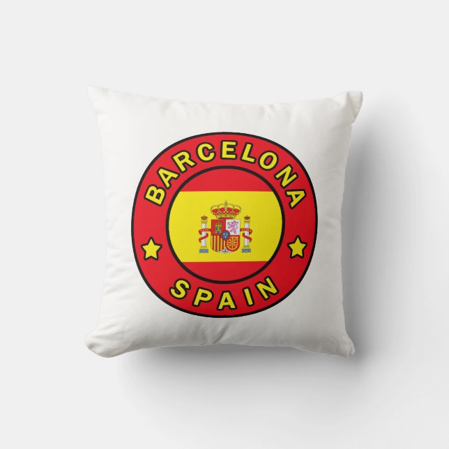 Barcelona Spain Throw Pillow (Front)