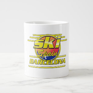 Barcelona Spain to Ski logo Giant Coffee Mug