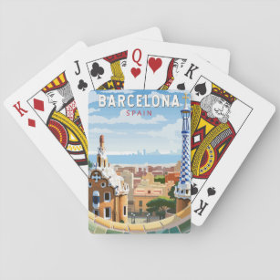 Barcelona Spain Travel Art Vintage Playing Cards
