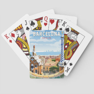 Barcelona Spain Travel Art Vintage Poker Cards