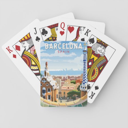 Barcelona Spain Travel Art Vintage Poker Cards