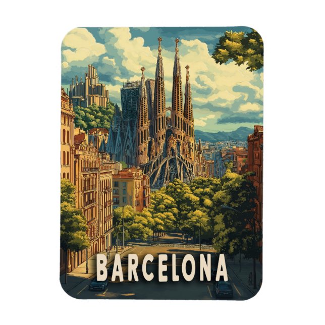 Barcelona, Spain Travel Magnet (Vertical)