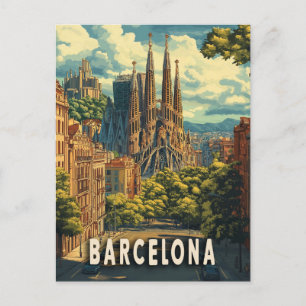 Barcelona, Spain Travel Postcard