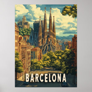 Barcelona, Spain Travel Poster