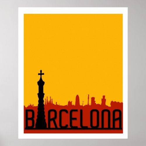 Barcelona Spain Travel Poster