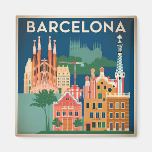 Barcelona Spain vintage Magnet