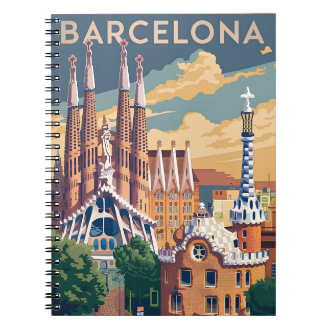 Barcelona Spain vintage Notebook (Front)