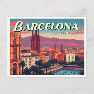 BARCELONA SPAIN VINTAGE POSTCARD