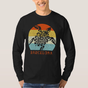 Barcelona Spain Vintage Retro Turtle European Vaca T-Shirt
