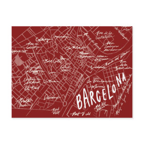Barcelona Spain Vintage Travel New Postcard