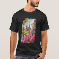 Barcelona Spring Painting Watercolor Art Vintage T T-Shirt