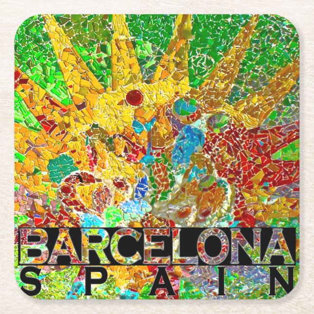 Barcelona Square Paper Coaster (Front)