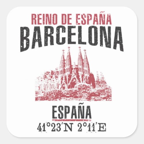 Barcelona Square Sticker