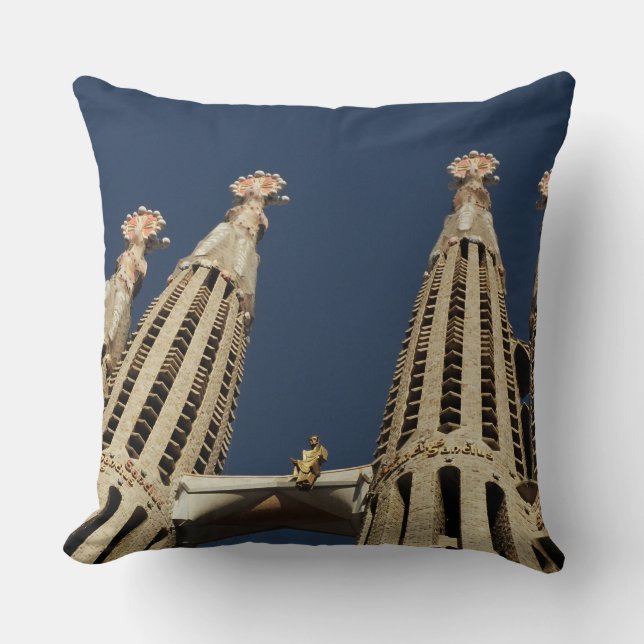 Barcelona Square Throw Pillow (Front)