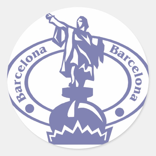 Barcelona Stamp Classic Round Sticker (Front)