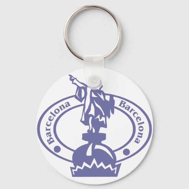 Barcelona Stamp Keychain (Front)