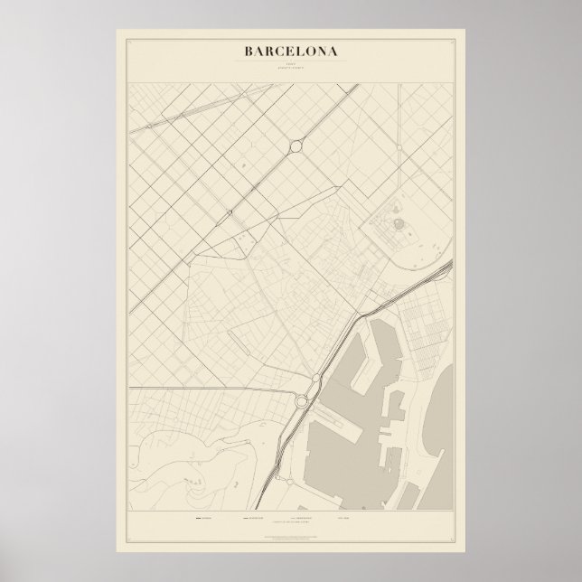 Barcelona Street Map Poster (Front)