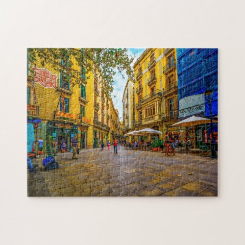 Barcelona Street Scene Jigsaw Puzzle