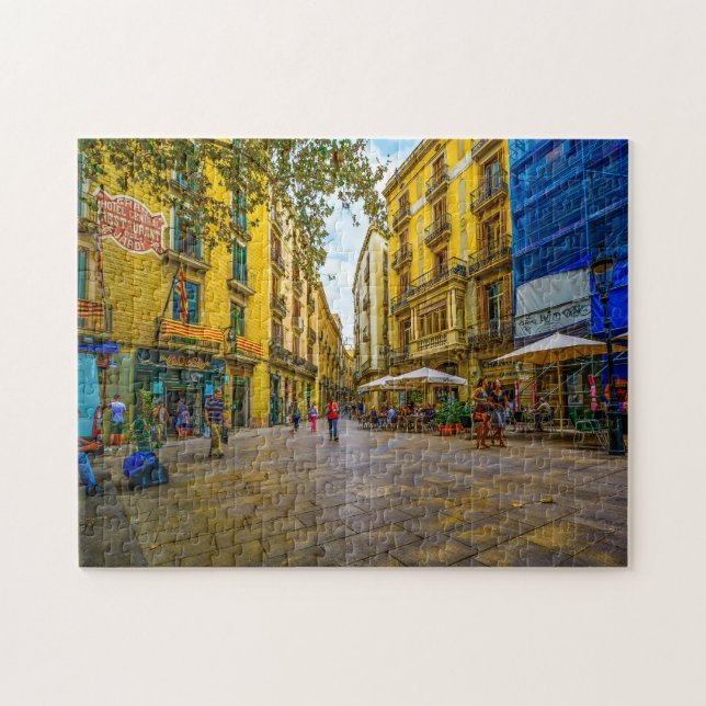 Barcelona Street Scene. Jigsaw Puzzle (Horizontal)