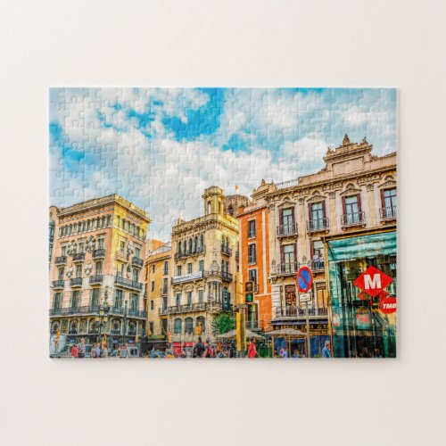 Barcelona Street Scene Jigsaw Puzzle