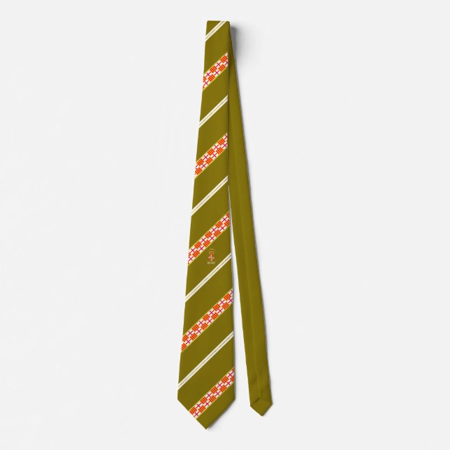 Barcelona stripes flag neck tie (Front)