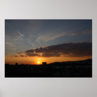 Barcelona Sunset Poster
