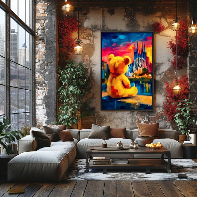 Barcelona Teddy Fauvist Sunset Skyline Print (Creator Uploaded)