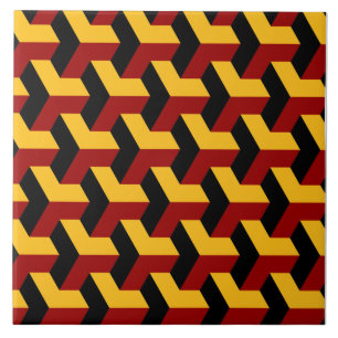 Barcelona tile pattern in yellow, red and black