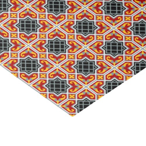 Barcelona tile red octagonal pattern tissue paper
