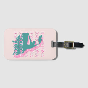 Barcelona Travel Art, Spain, Travel Art Luggage Tag