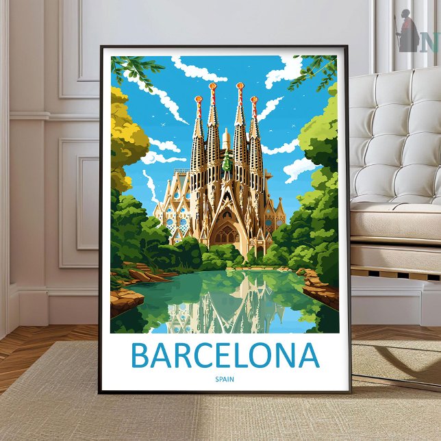 Barcelona Travel Print Wall Art Barcelona Wall Han (Creator Uploaded)