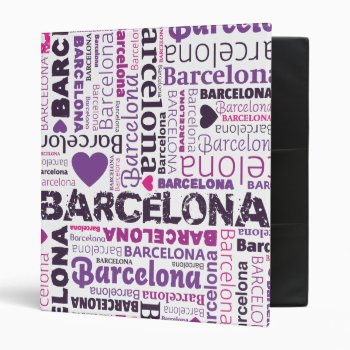 Barcelona Typography Photo Album Binder by designalicious at Zazzle