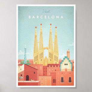 Barcelona Vintage Travel Poster