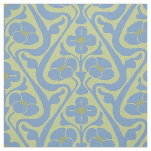 Barcelona Wall Flowers Blue and Green Fabric