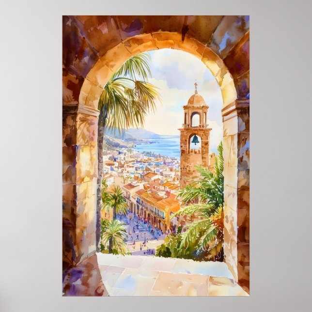 Barcelona Watercolor 2 Poster (Front)