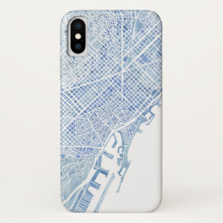 Barcelona Watercolor Map iPhone X Case