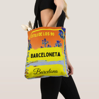 Barceloneta, Barcelona style bag-Orange Tote Bag