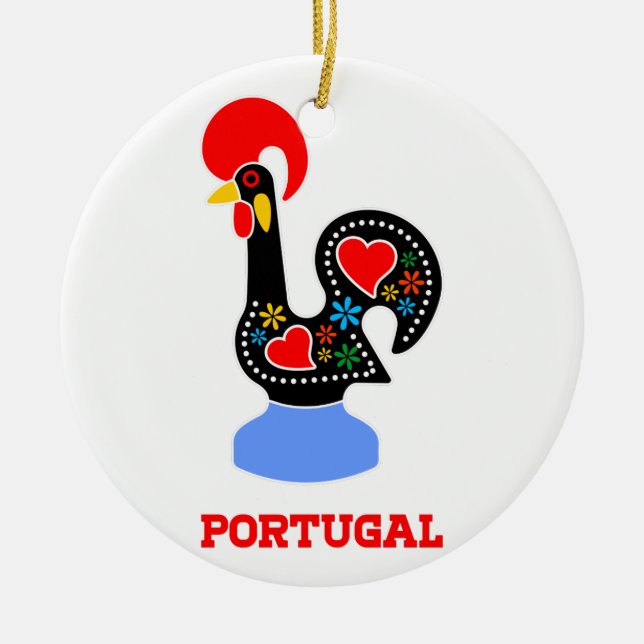 Barcelos Rooster Ceramic Ornament (Front)