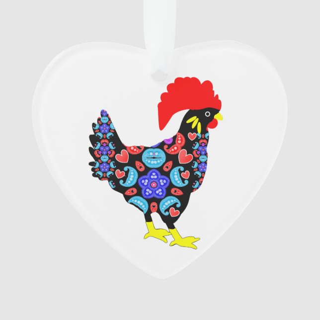 Barcelos Rooster Portuguese National Emblem Ornament (Front)