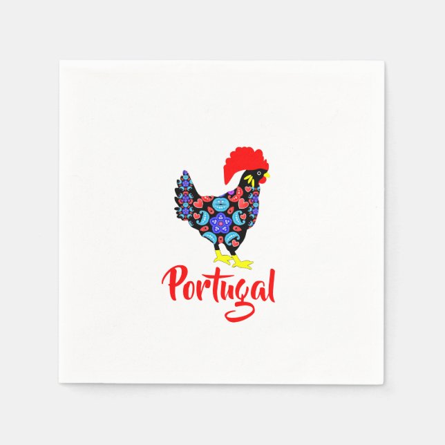 Barcelos Rooster Portuguese National Emblem Paper Napkins (Front)