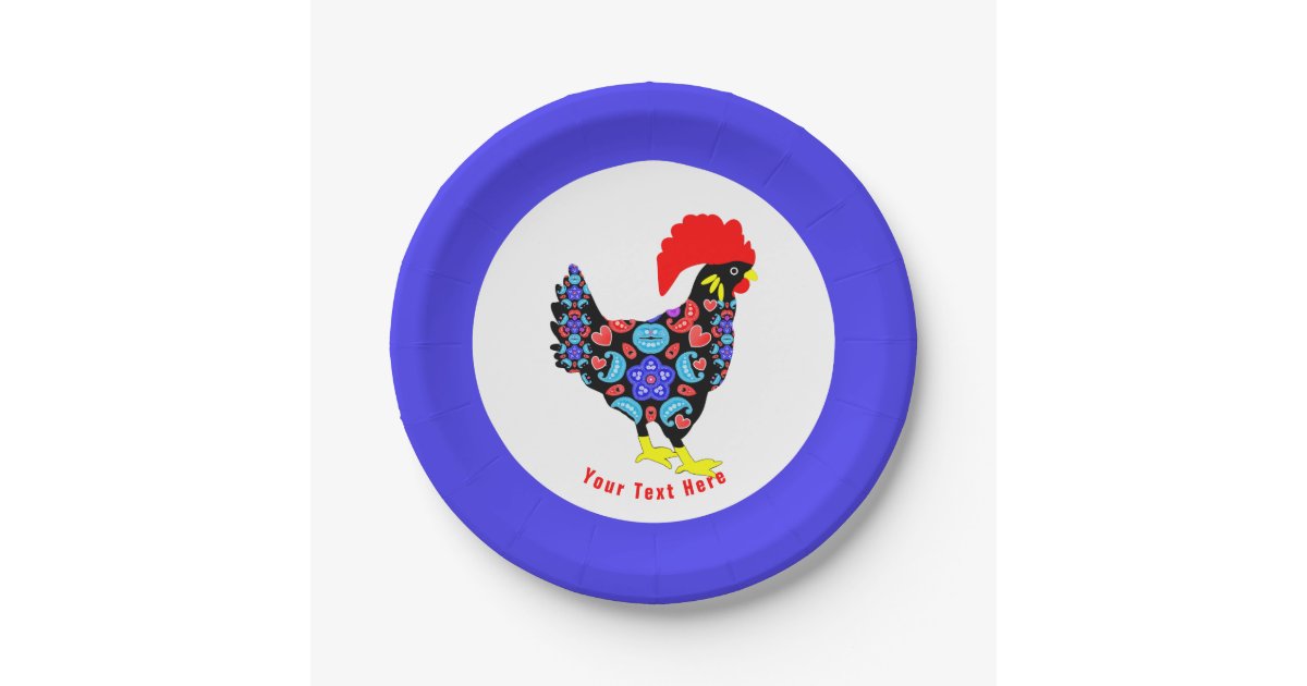 Barcelos Rooster Portuguese National Emblem Paper Plate Zazzle Com