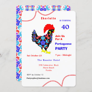 Barcelos Rooster Portuguese Party Theme Invitation
