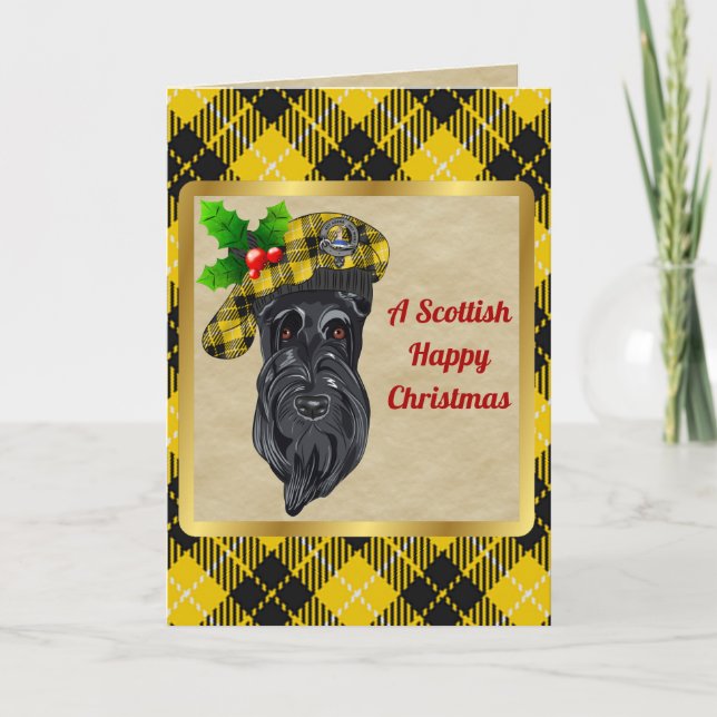 Barclay Badge & Tartan Personalized Xmas Card (Front)